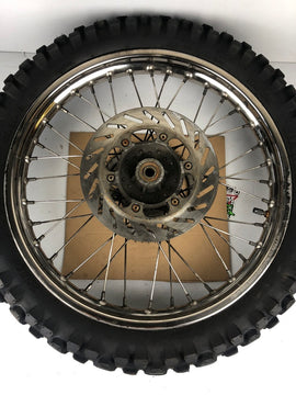 hintere Speichenfelge mit Stollenreifen, Aprilia -06 (RX,MX), 110/80-18, 15mm Achsdurchmesser