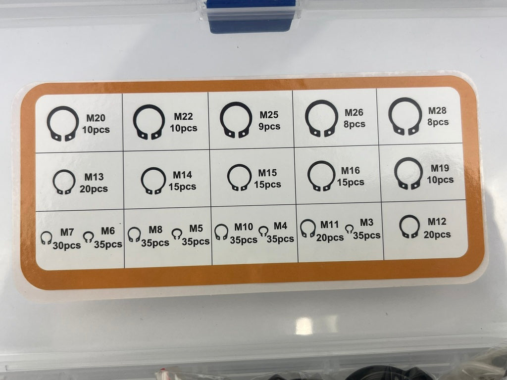 Sprengring / Seegerring Set, 400tlg, 19 Größen, M4-M28