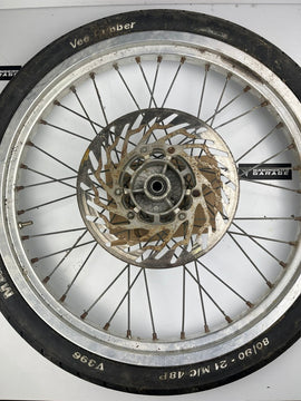 vordere Speichenfelge mit SM Reifen, Derbi/Aprilia/Gilera, 80/90-21, 12mm Achsdurchmesser