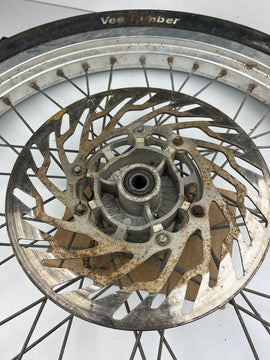 vordere Speichenfelge mit SM Reifen, Derbi/Aprilia/Gilera, 80/90-21, 12mm Achsdurchmesser