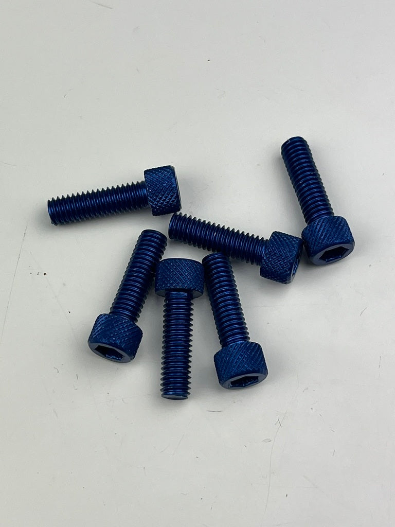 Schraubensatz Alu blau, M5/M6, versch. Längen, 6 Stk.