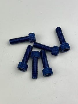 Schraubensatz Alu blau, M5/M6, versch. Längen, 6 Stk.