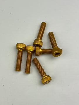 Schraubensatz Alu gold, M5, versch. Längen, 6 Stk.