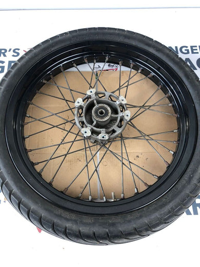 vordere Speichenfelge mit Reifen, Derbi/Aprilia/Gilera, 100/80-17, 12mm Achsdurchmesser