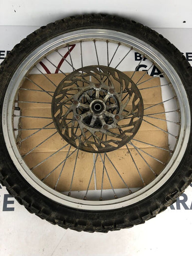 vordere Speichenfelge mit Stollenreifen, Derbi/Aprilia/Gilera, 80/90-21, 15mm Achsdurchmesser