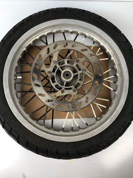vordere Speichenfelge mit Reifen, Derbi/Aprilia/Gilera, 100/80-17, 12mm Achsdurchmesser