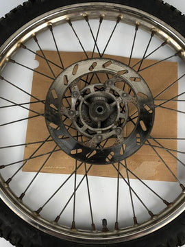 vordere Speichenfelge mit Stollenreifen, Derbi/Aprilia/Gilera, 80/90-21, 12mm Achsdurchmesser