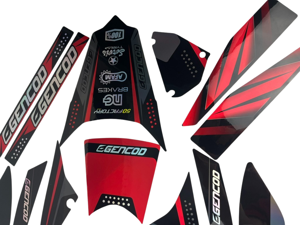 Derbi Senda Dekor 2011-2017 schwarz rot holo Heckteile