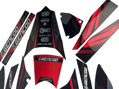 Derbi Senda Dekor 2011-2017 schwarz rot holo Heckteile