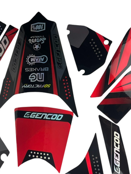 Derbi Senda Dekor 2011-2017 schwarz rot holo Heckteile