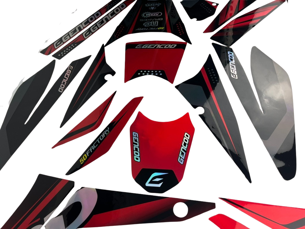 Derbi Senda Dekor 2011-2017 schwarz rot holo Seitenteile