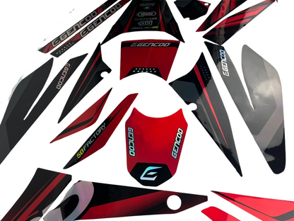 Derbi Senda Dekor 2011-2017 schwarz rot holo Seitenteile