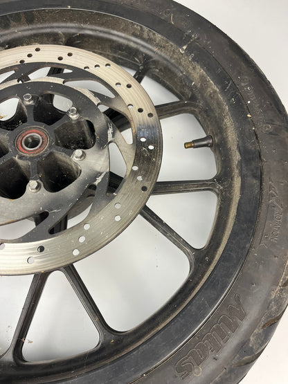 vordere Gussfelge mit Reifen, Derbi/Aprilia ab 2011, 100/80-17, 15mm Achsdurchmesser