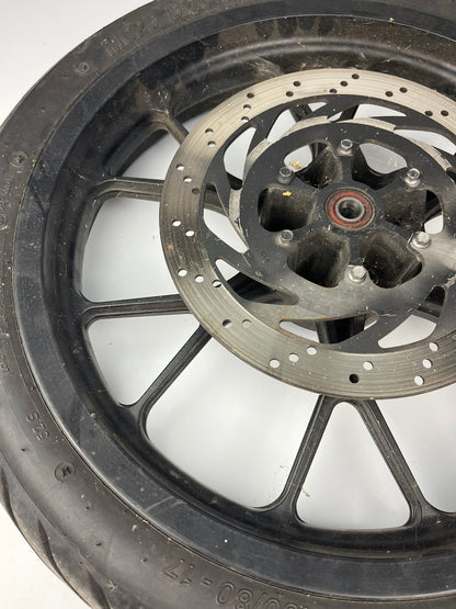 vordere Gussfelge mit Reifen, Derbi/Aprilia ab 2011, 100/80-17, 15mm Achsdurchmesser