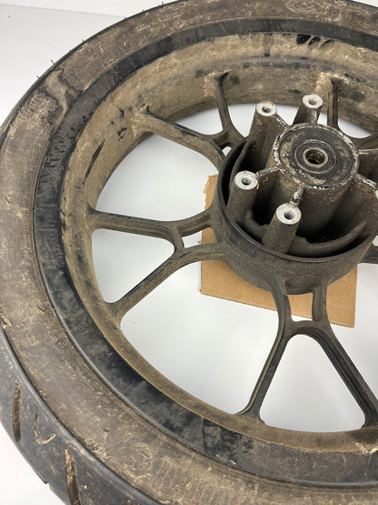 hintere Gussfelge mit Reifen, Rieju, 130/70-17, 15mm Achsdurchmesser