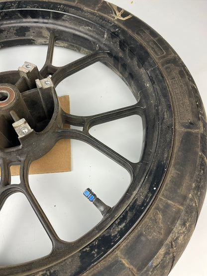 vordere Gussfelge mit Reifen, Rieju, 100/80-17, 15mm Achsdurchmesser