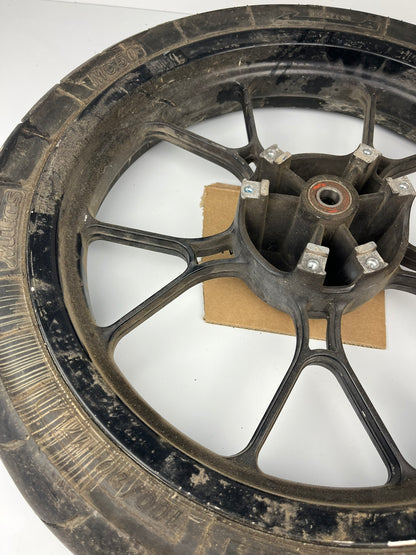 vordere Gussfelge mit Reifen, Rieju, 100/80-17, 15mm Achsdurchmesser