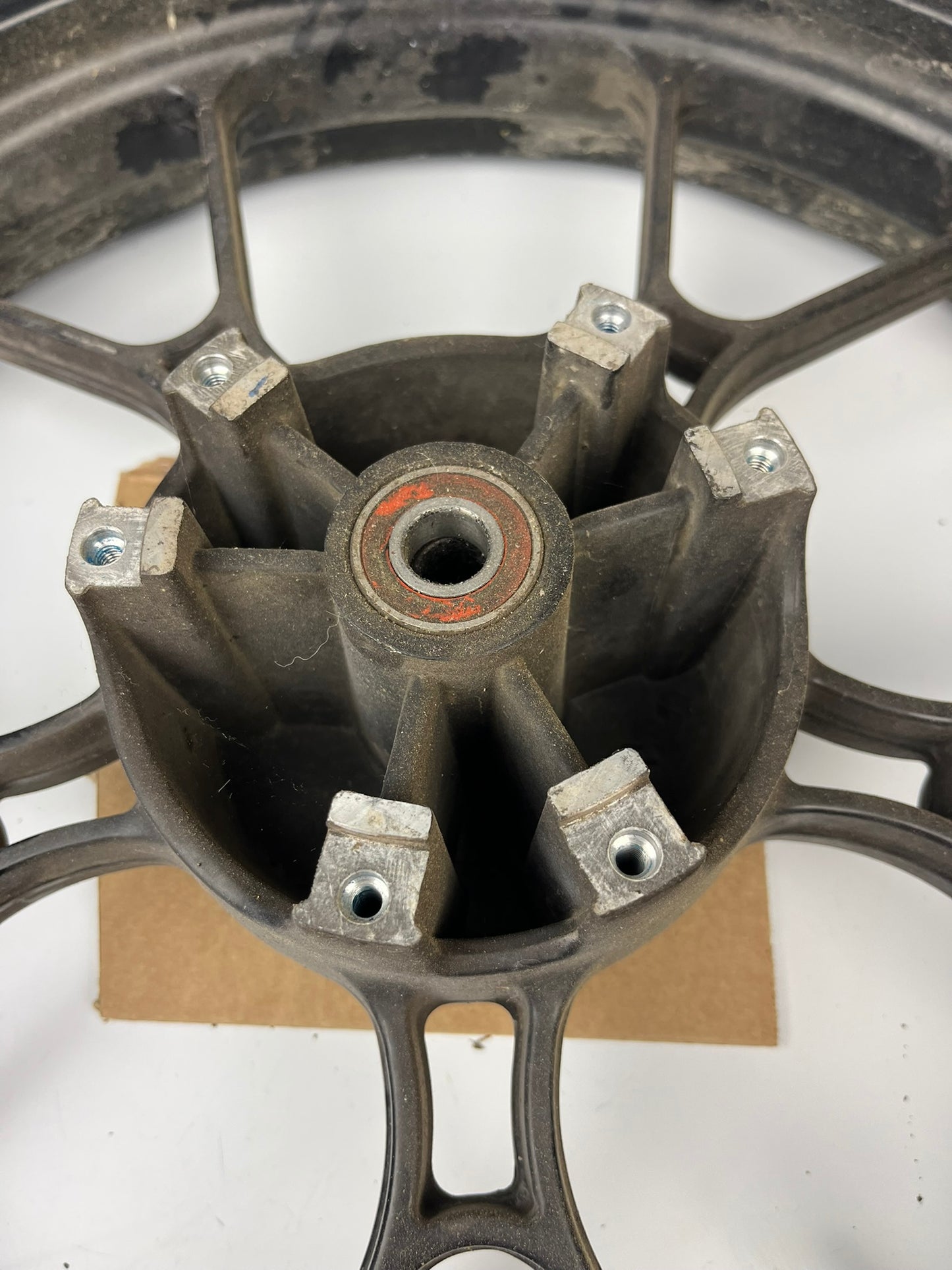 vordere Gussfelge mit Reifen, Rieju, 100/80-17, 15mm Achsdurchmesser