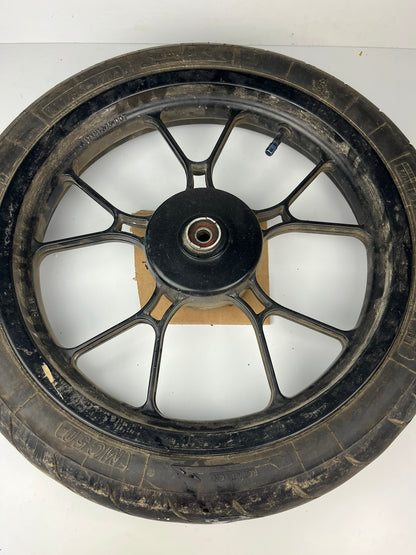 vordere Gussfelge mit Reifen, Rieju, 100/80-17, 15mm Achsdurchmesser