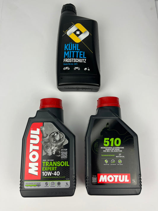 Motorenöl & Kühlmittel Service-Set Minarelli AM6 & Derbi