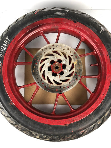 hintere Gussfelge mit Reifen, Derbi/Aprilia ab 2011, 130/70-17, 15mm Achsdurchmesser