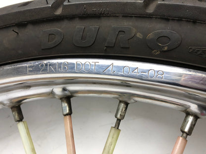 vordere Speichenfelge mit SM Reifen, Derbi/Aprilia/Gilera, 80/90-21, 12mm Achsdurchmesser
