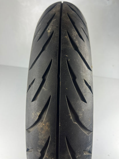 vordere Gussfelge mit Reifen, Derbi/Aprilia ab 2011, 100/80-17, 15mm Achsdurchmesser
