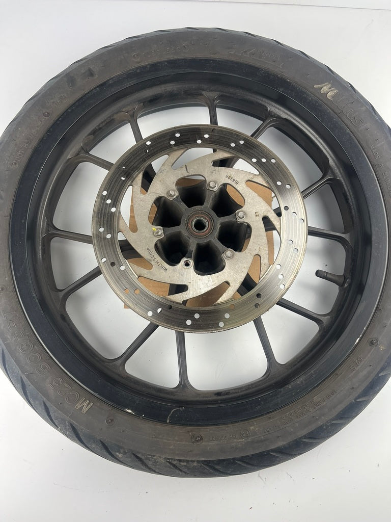 vordere Gussfelge mit Reifen, Derbi/Aprilia ab 2011, 100/80-17, 15mm Achsdurchmesser