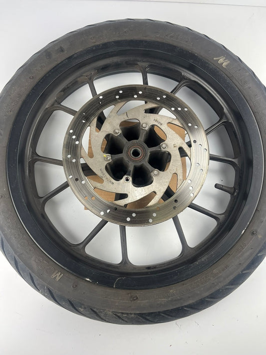 vordere Gussfelge mit Reifen, Derbi/Aprilia ab 2011, 100/80-17, 15mm Achsdurchmesser