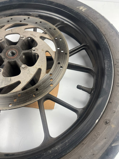 vordere Gussfelge mit Reifen, Derbi/Aprilia ab 2011, 100/80-17, 15mm Achsdurchmesser