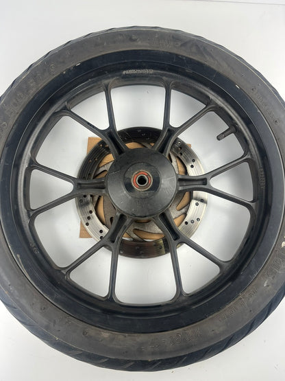 vordere Gussfelge mit Reifen, Derbi/Aprilia ab 2011, 100/80-17, 15mm Achsdurchmesser