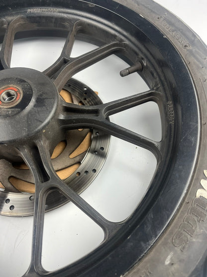 vordere Gussfelge mit Reifen, Derbi/Aprilia ab 2011, 100/80-17, 15mm Achsdurchmesser