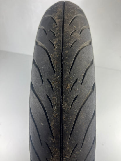 vordere Gussfelge mit Reifen, Derbi/Aprilia ab 2011, 100/80-17, 15mm Achsdurchmesser