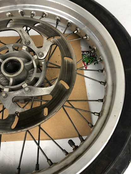vordere Speichenfelge mit Reifen, Derbi/Aprilia/Gilera, 100/80-17, 12mm Achsdurchmesser
