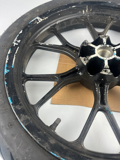 vordere Gussfelge mit Reifen, Derbi/Aprilia ab 2011, 100/80-17, 15mm Achsdurchmesser
