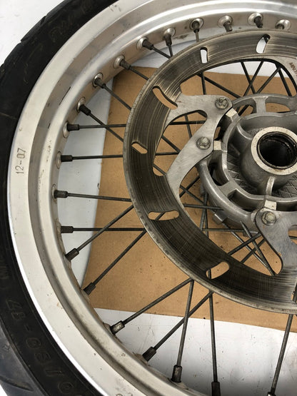 vordere Speichenfelge mit Reifen, Derbi/Aprilia/Gilera, 100/80-17, 12mm Achsdurchmesser