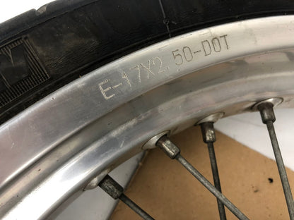 vordere Speichenfelge mit Reifen, Derbi/Aprilia/Gilera, 100/80-17, 12mm Achsdurchmesser