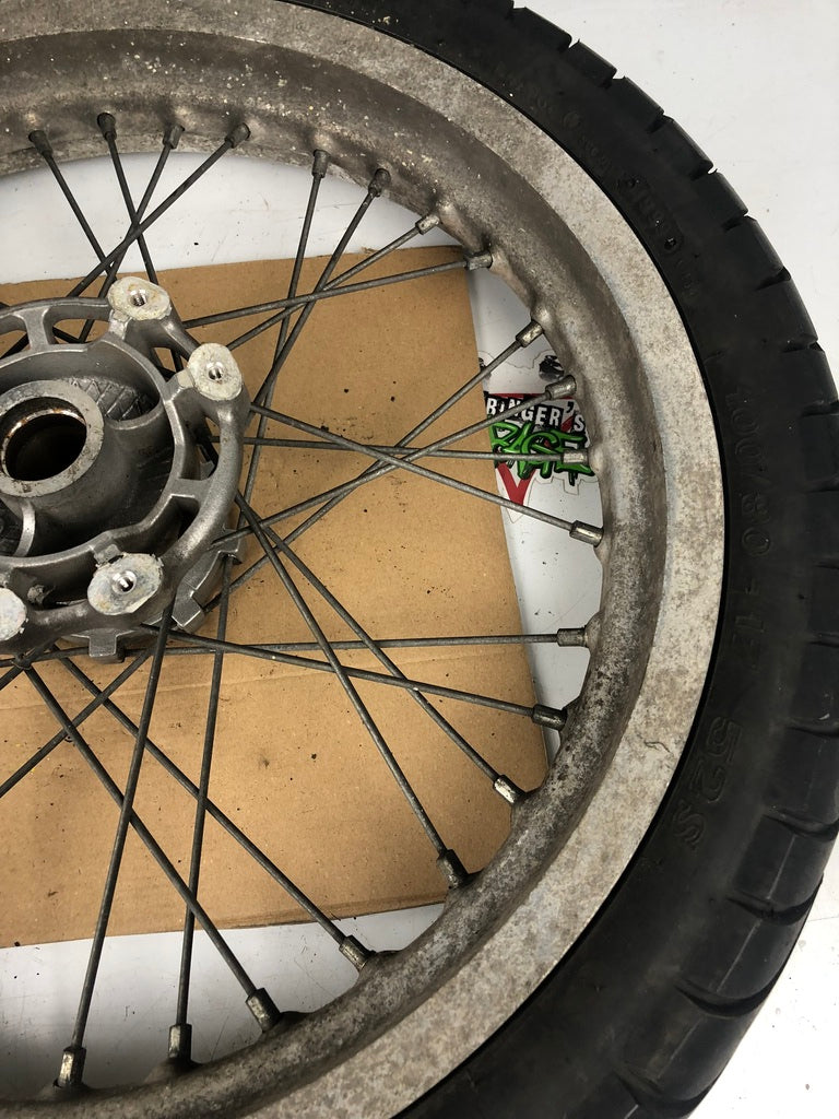 vordere Speichenfelge mit Reifen, Derbi/Aprilia/Gilera, 100/80-17, 12mm Achsdurchmesser