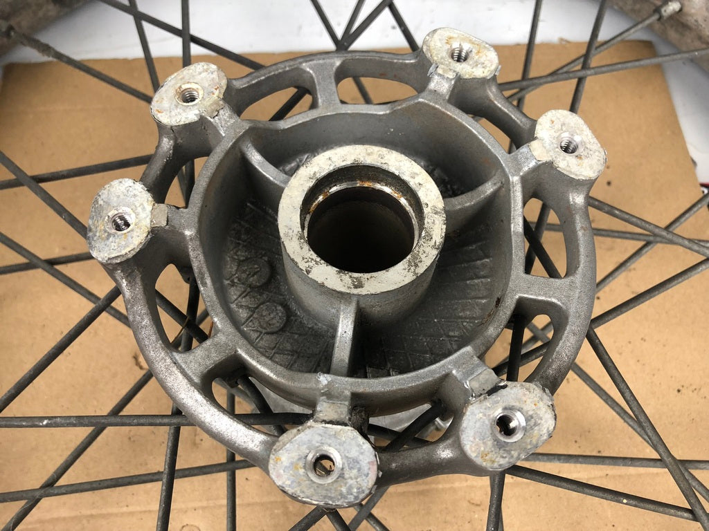 vordere Speichenfelge mit Reifen, Derbi/Aprilia/Gilera, 100/80-17, 12mm Achsdurchmesser
