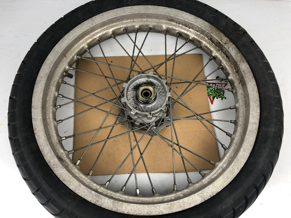 vordere Speichenfelge mit Reifen, Derbi/Aprilia/Gilera, 100/80-17, 12mm Achsdurchmesser