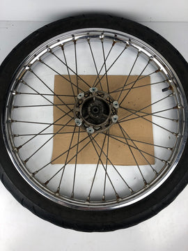 vordere Speichenfelge mit SM Reifen, Derbi/Aprilia/Gilera, 80/90-21, 12mm Achsdurchmesser