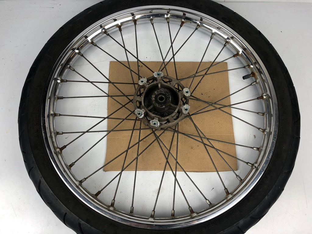 vordere Speichenfelge mit SM Reifen, Derbi/Aprilia/Gilera, 80/90-21, 12mm Achsdurchmesser