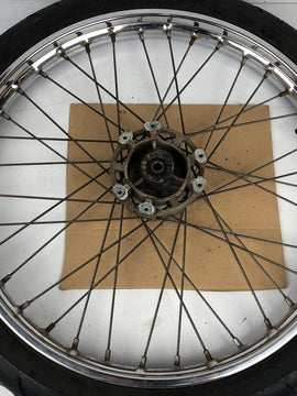 vordere Speichenfelge mit SM Reifen, Derbi/Aprilia/Gilera, 80/90-21, 12mm Achsdurchmesser