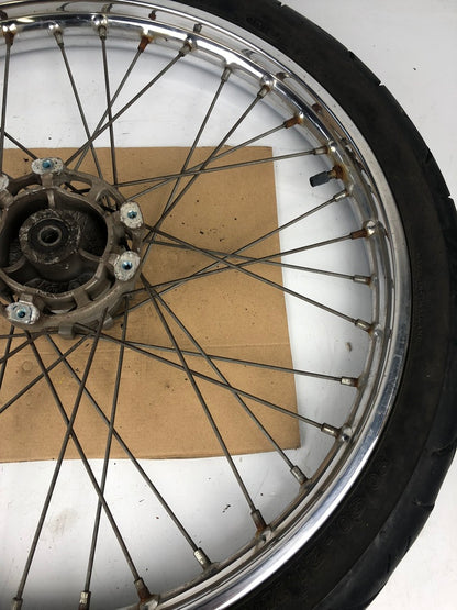 vordere Speichenfelge mit SM Reifen, Derbi/Aprilia/Gilera, 80/90-21, 12mm Achsdurchmesser