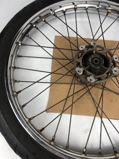 vordere Speichenfelge mit SM Reifen, Derbi/Aprilia/Gilera, 80/90-21, 12mm Achsdurchmesser