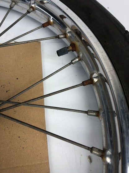 vordere Speichenfelge mit SM Reifen, Derbi/Aprilia/Gilera, 80/90-21, 12mm Achsdurchmesser