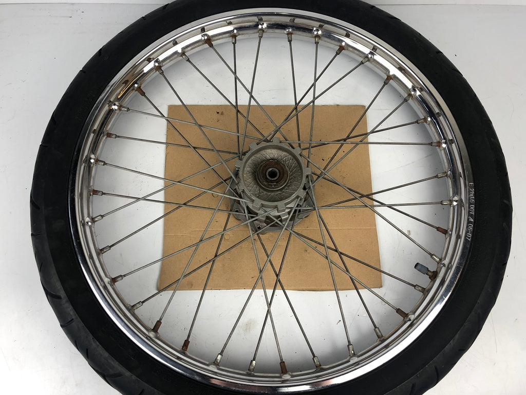 vordere Speichenfelge mit SM Reifen, Derbi/Aprilia/Gilera, 80/90-21, 12mm Achsdurchmesser