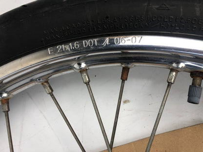 vordere Speichenfelge mit SM Reifen, Derbi/Aprilia/Gilera, 80/90-21, 12mm Achsdurchmesser