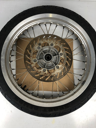 vordere Speichenfelge mit Reifen, Yamaha/Aprilia, 100/80-17, 15mm Achsdurchmesser