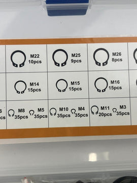 Sprengring / Seegerring Set, 400tlg, 19 Größen, M4-M28